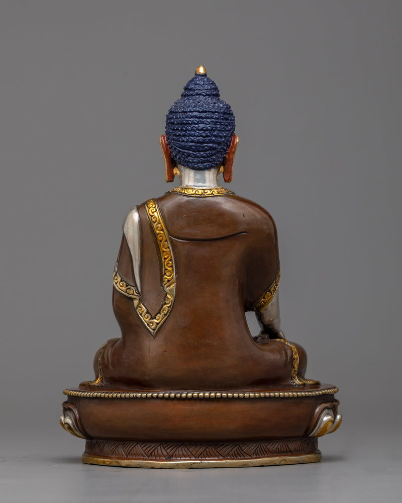 Shakyamuni Tathagata Statue | A Harmonious Blend of Silver and Oxidized Copper