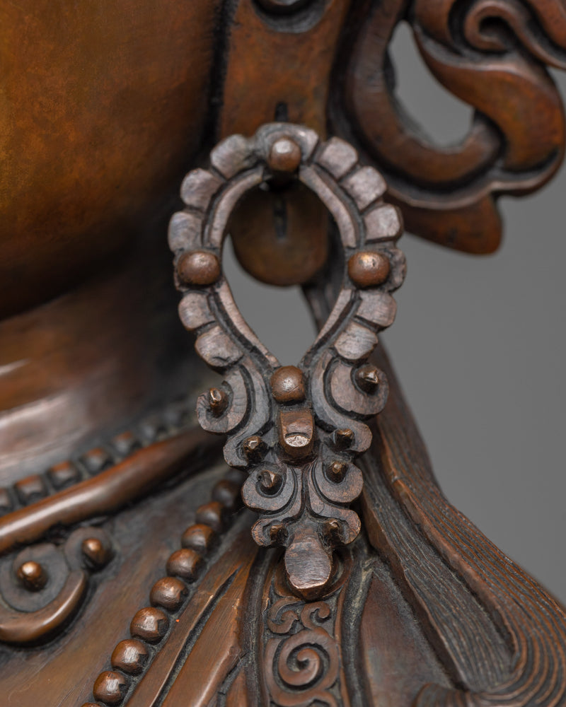 Vajrasattva Dorsem Statue | Oxidized Copper Embodiment of Purity