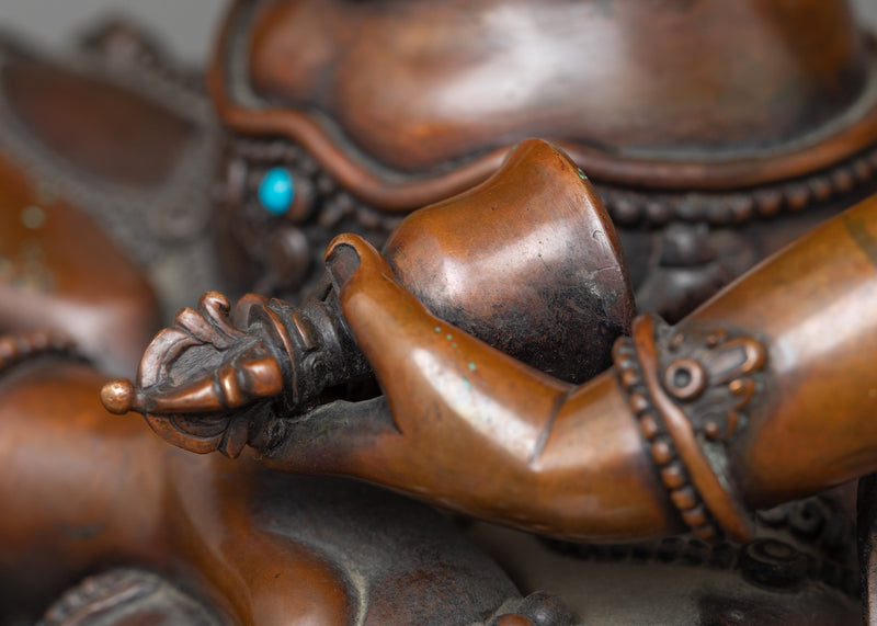 Vajrasattva Dorsem Statue | Oxidized Copper Embodiment of Purity