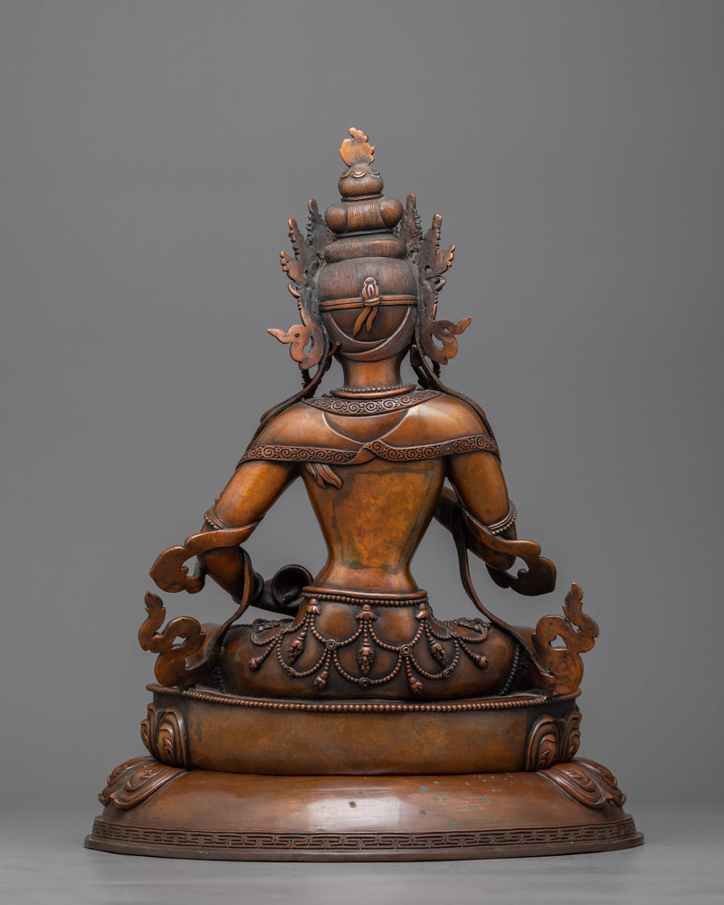 Vajrasattva Dorsem Statue | Oxidized Copper Embodiment of Purity