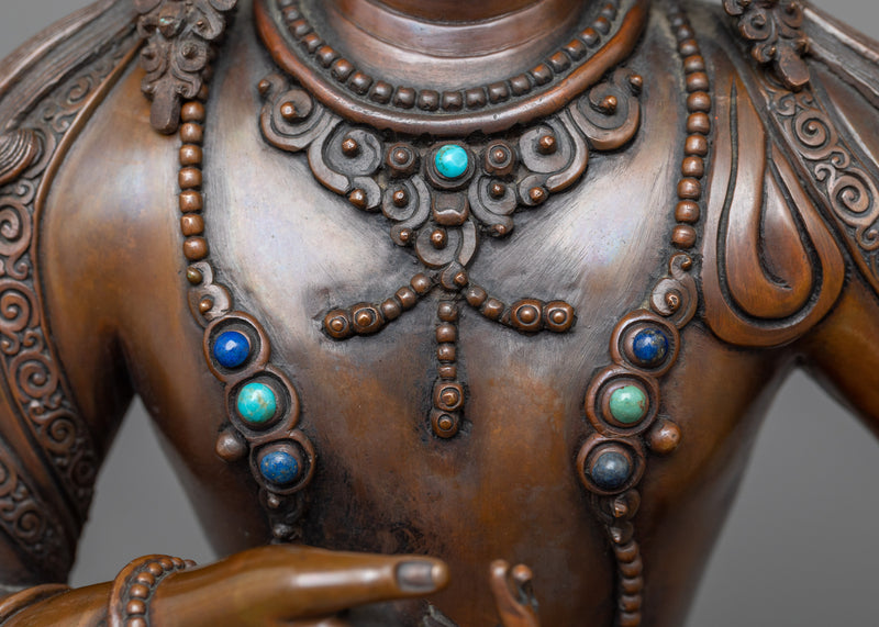 Vajrasattva Dorsem Statue | Oxidized Copper Embodiment of Purity