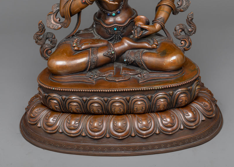 Vajrasattva Dorsem Statue | Oxidized Copper Embodiment of Purity