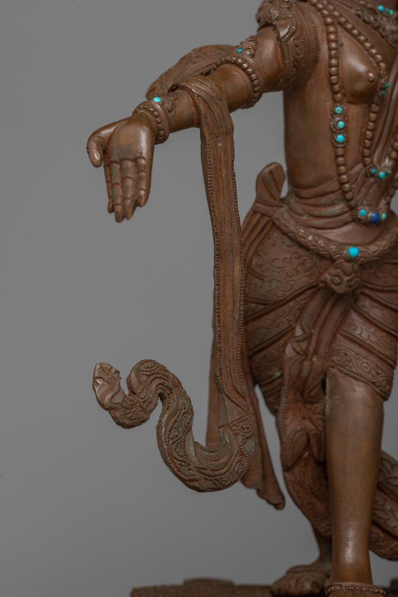 White Tara (Sita Tara) Statue | Oxidized Copper Symbol of Compassion and Longevity