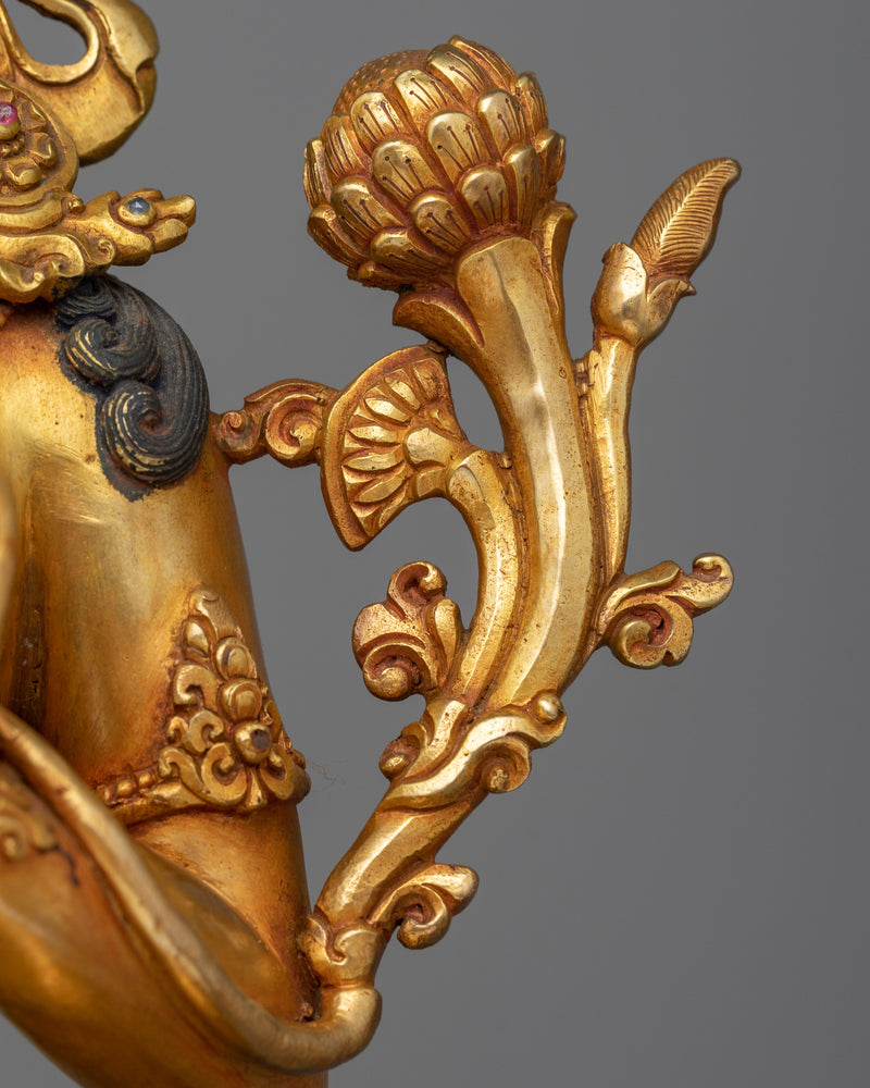 Arya Green Tara Sculpture | A Resplendent Vision in 24K Gold