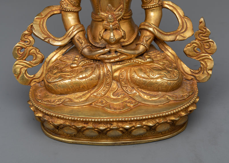 Amitayus Longevity Deity Statue | A Gleaming Symbol of Enduring Life