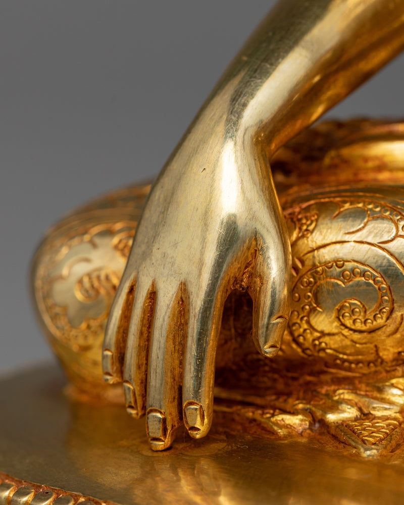 Shakyamuni Sculpture | A 24K Gold Gilded Reflection of Enlightenment