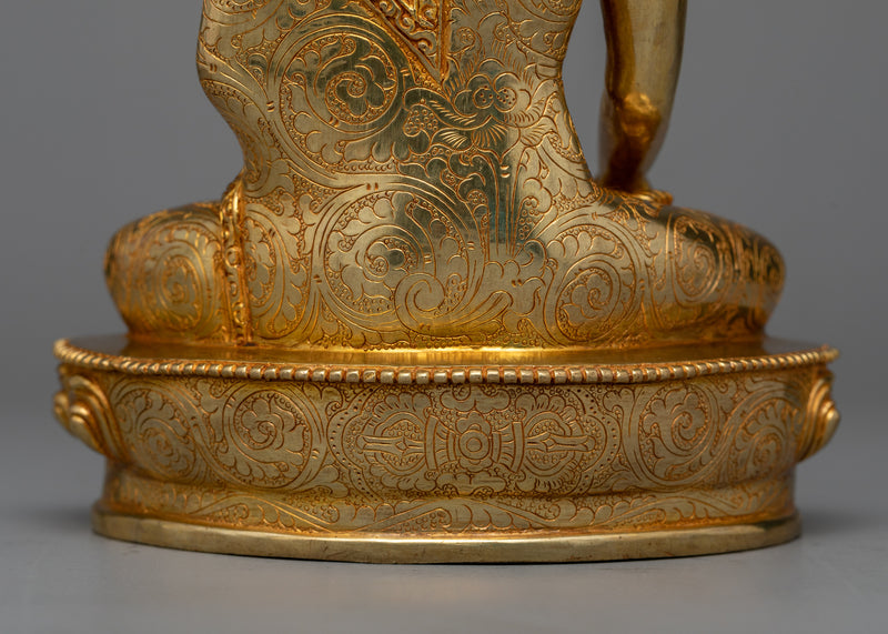 Shakyamuni Sculpture | A 24K Gold Gilded Reflection of Enlightenment