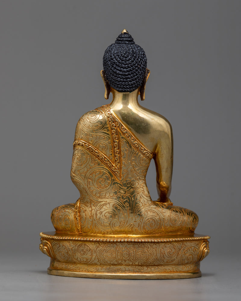 Shakyamuni Sculpture | A 24K Gold Gilded Reflection of Enlightenment