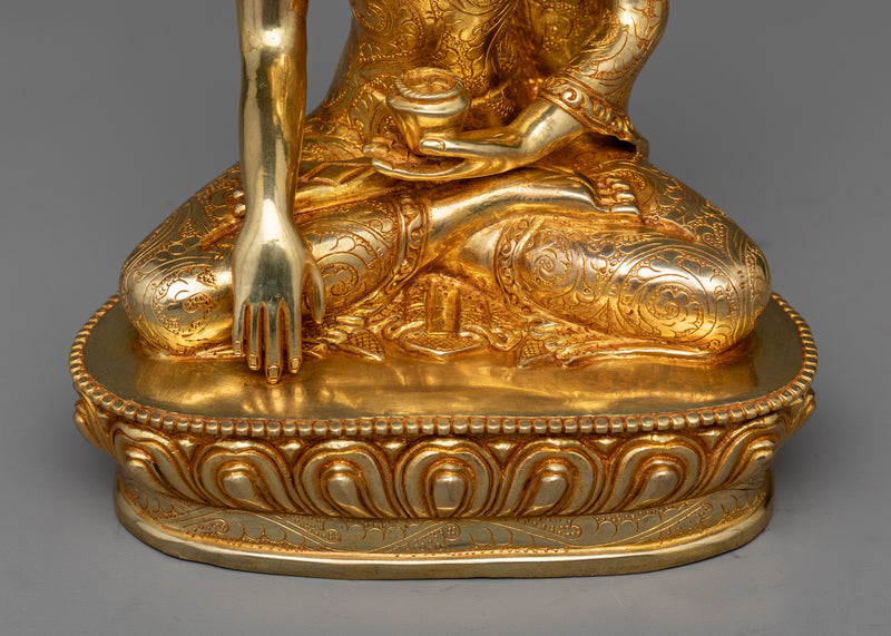 Shakyamuni Sculpture | A 24K Gold Gilded Reflection of Enlightenment