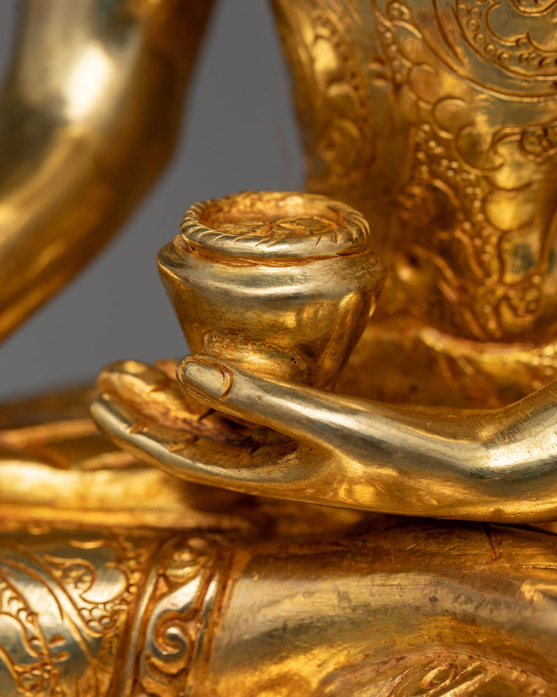 Shakyamuni Sculpture | A 24K Gold Gilded Reflection of Enlightenment