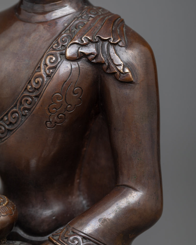 Enlightened Buddha Sculpture | An Oxidized Copper Emblem of Awakening