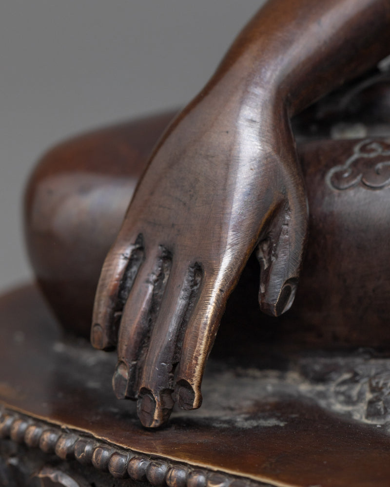 Enlightened Buddha Sculpture | An Oxidized Copper Emblem of Awakening