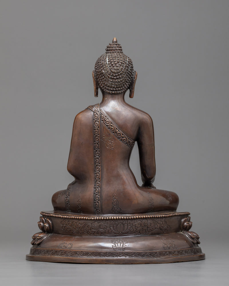 Enlightened Buddha Sculpture | An Oxidized Copper Emblem of Awakening