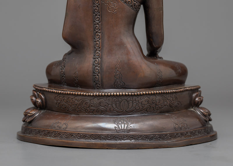 Enlightened Buddha Sculpture | An Oxidized Copper Emblem of Awakening