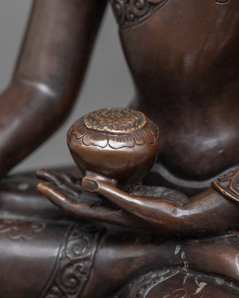 Enlightened Buddha Sculpture | An Oxidized Copper Emblem of Awakening