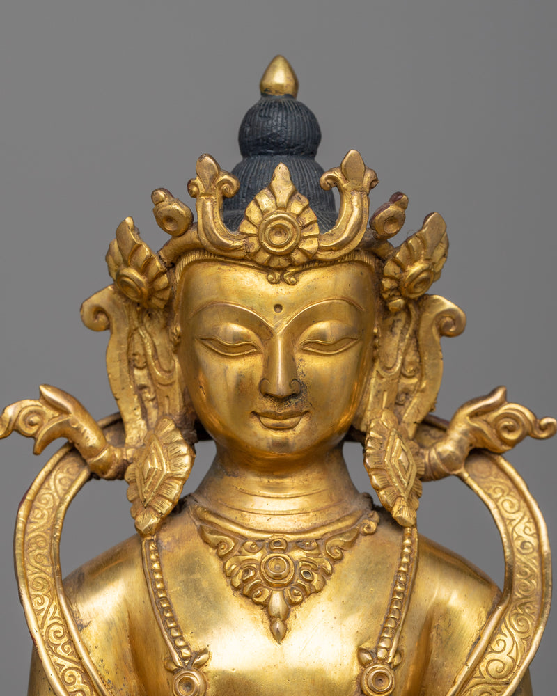 Ratnasambhava Buddha on Horse Statue | A Majestic 24K Gold Gilded Masterpiece