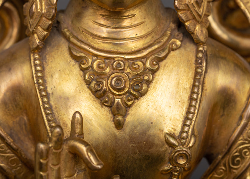 Amoghasiddhi Buddha on Garuda Statue | An 24K Gold Gilded Masterpiece