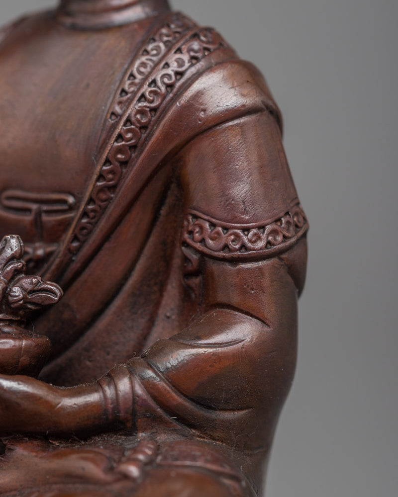 Machine-Made Medicine Buddha Statue | A Compact Oxidized Copper Symbol of Healing