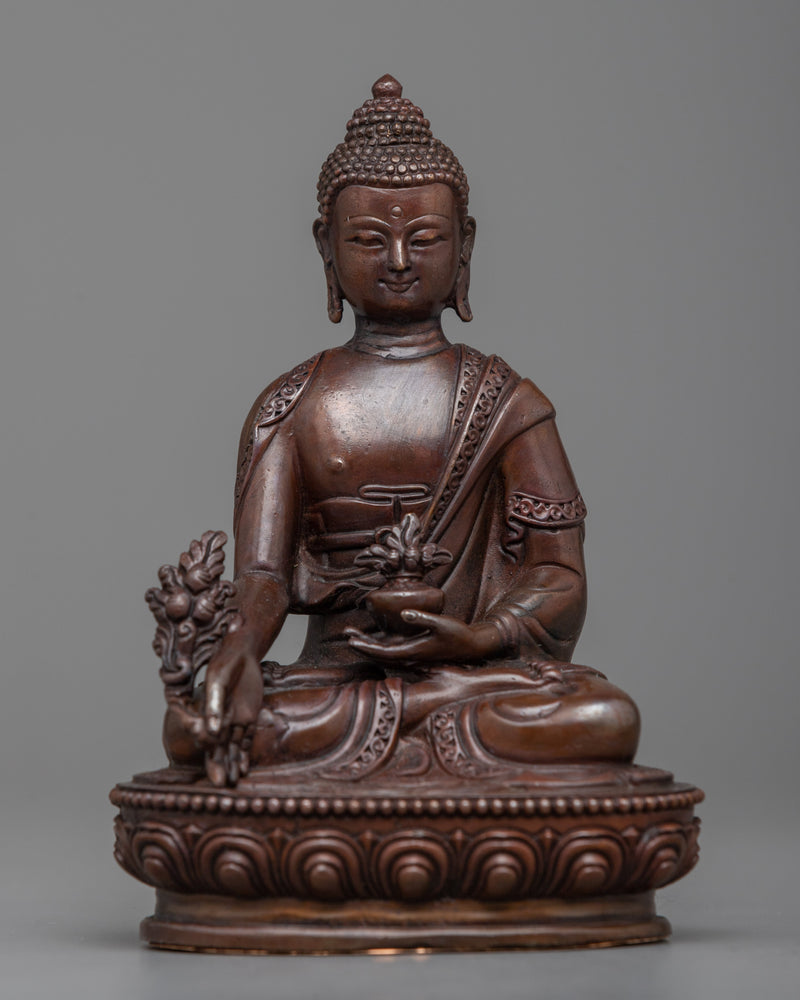 Machine-Made Three-Buddha Set | Triad of Enlightenment in Oxidized Copper