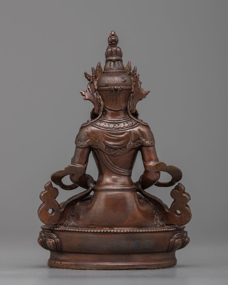 Machine-Made Amitayus Statue - A Compact Symbol of Longevity and Vitality