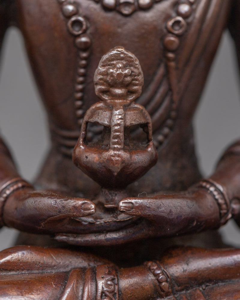 Machine-Made Amitayus Statue - A Compact Symbol of Longevity and Vitality