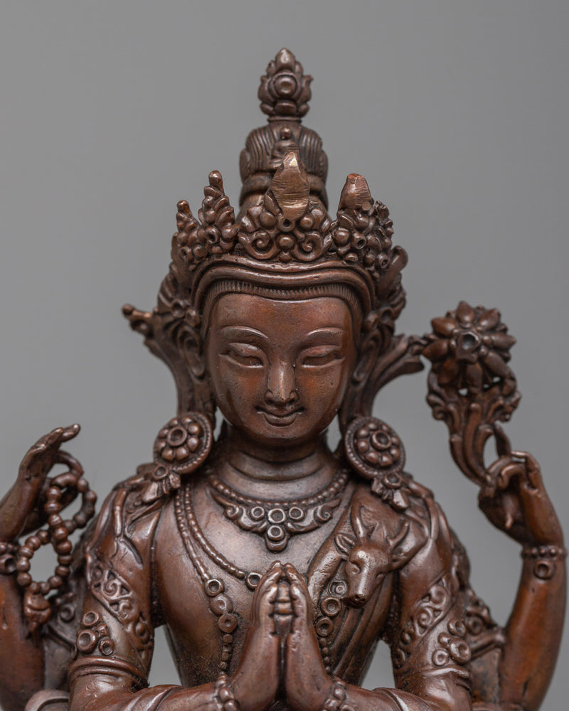 Machine-Made Bodhisattva Set | A Collection of Oxidized Copper Icons of Enlightenment