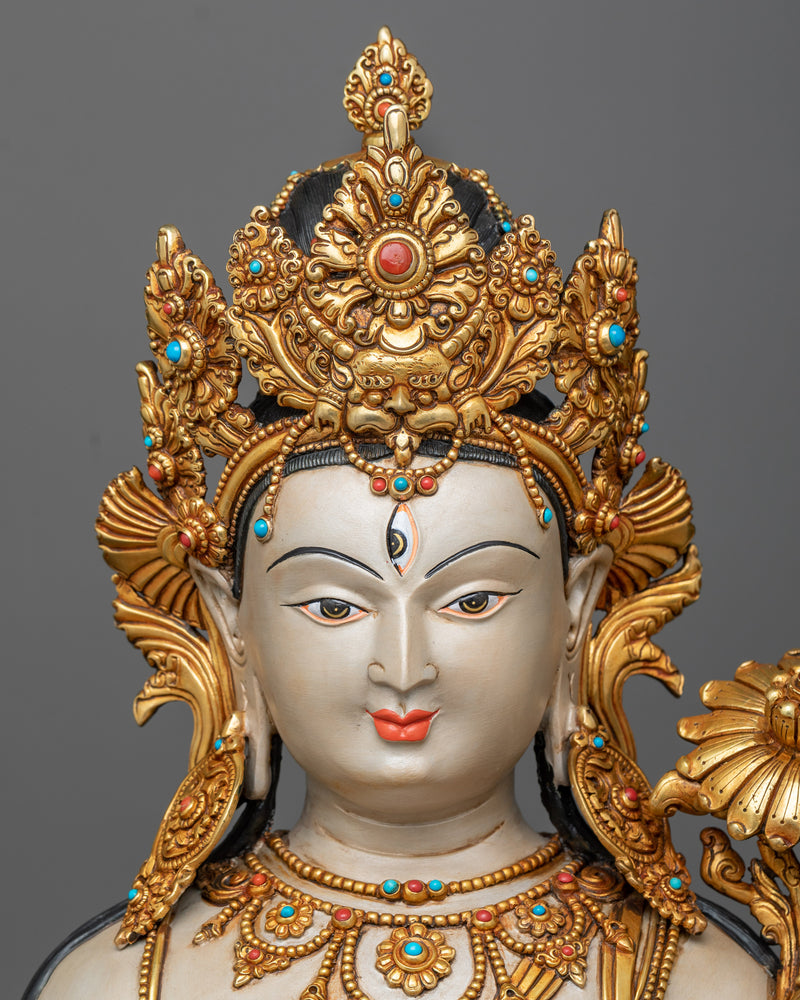 white-tara-painted-sculpture