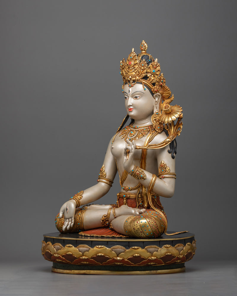 white-tara-painted-sculpture