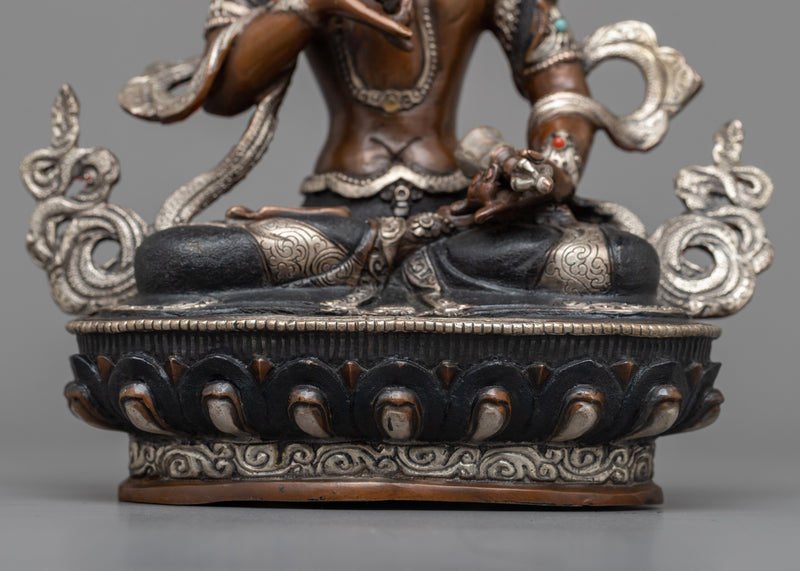 23cm Vajrasattva Statue | Silver Clad Icon of Purification