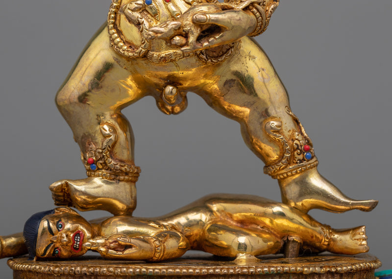 Black Jambala Wealth Deity Statue | 24K Gold Gilded Excellence