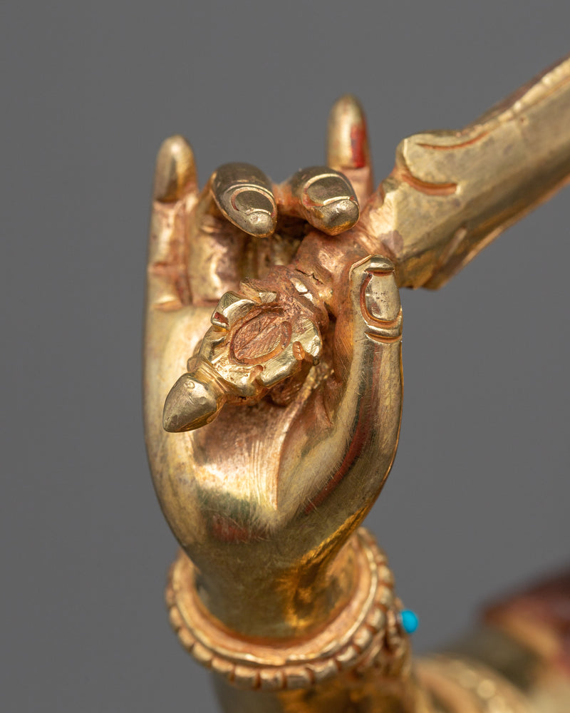 Wisdom God Manjushri Statue | 24K Gold Gilded Emblem of Wisdom