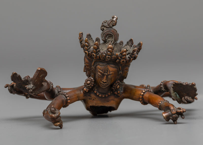 Tantric Deity Guhyasamaja Statue | Oxidized Copper Embodiment of Esoteric Unity