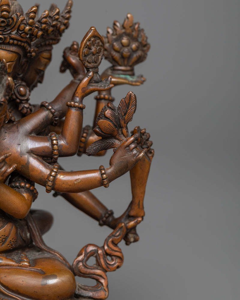 Tantric Deity Guhyasamaja Statue | Oxidized Copper Embodiment of Esoteric Unity