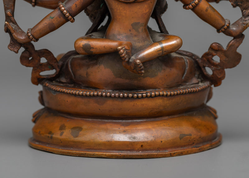 Tantric Deity Guhyasamaja Statue | Oxidized Copper Embodiment of Esoteric Unity