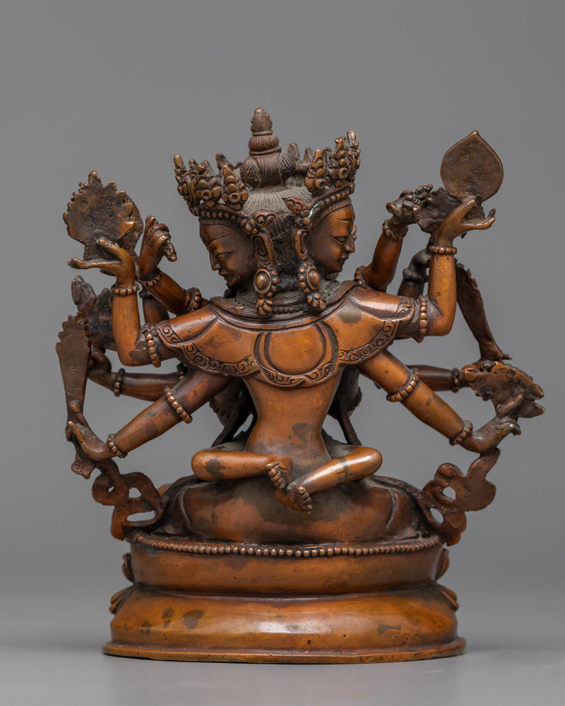 Tantric Deity Guhyasamaja Statue | Oxidized Copper Embodiment of Esoteric Unity