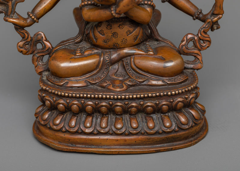 Tantric Deity Guhyasamaja Statue | Oxidized Copper Embodiment of Esoteric Unity