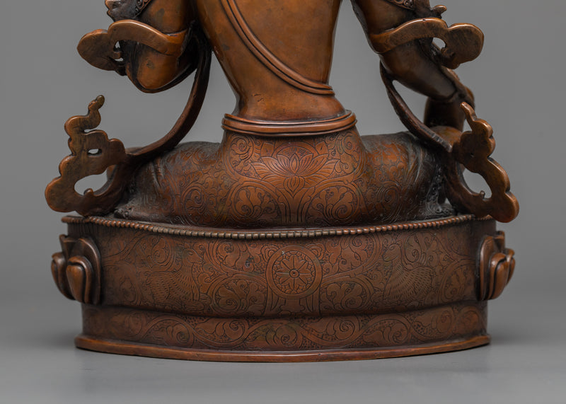 Ma Green Tara Copper Statue | Oxidized Copper Symbol of Active Benevolence