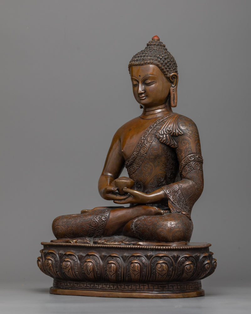 amitabha-buddha-chocolate oxidized sculpture