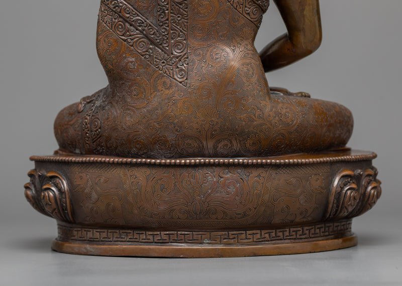 Amitabha Buddha Statue | Chocolate Oxidized Copper Essence of Serenity