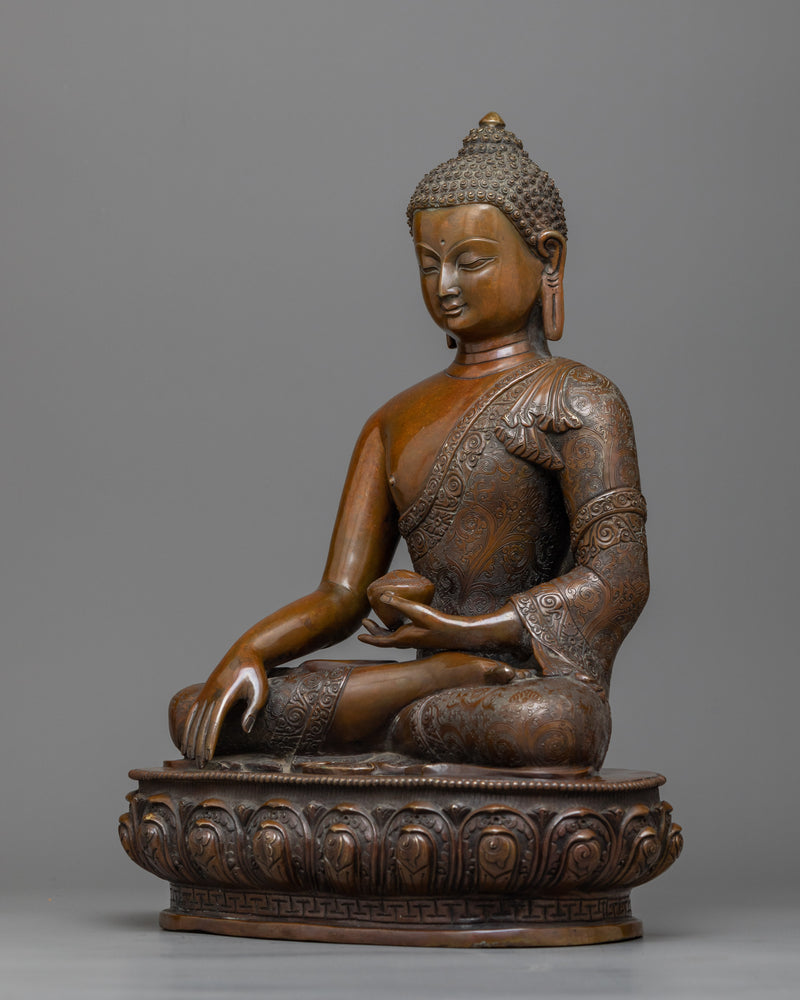 shakyamuni-buddha-chocolate oxidized sculpture