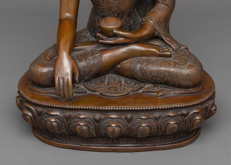 Shakyamuni Buddha Statue | Chocolate Oxidized Copper