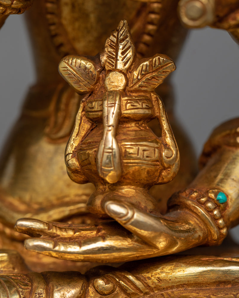 Namgyalma Copper Statue | 24K Gold Gilded Figure of Victory Over Samsara