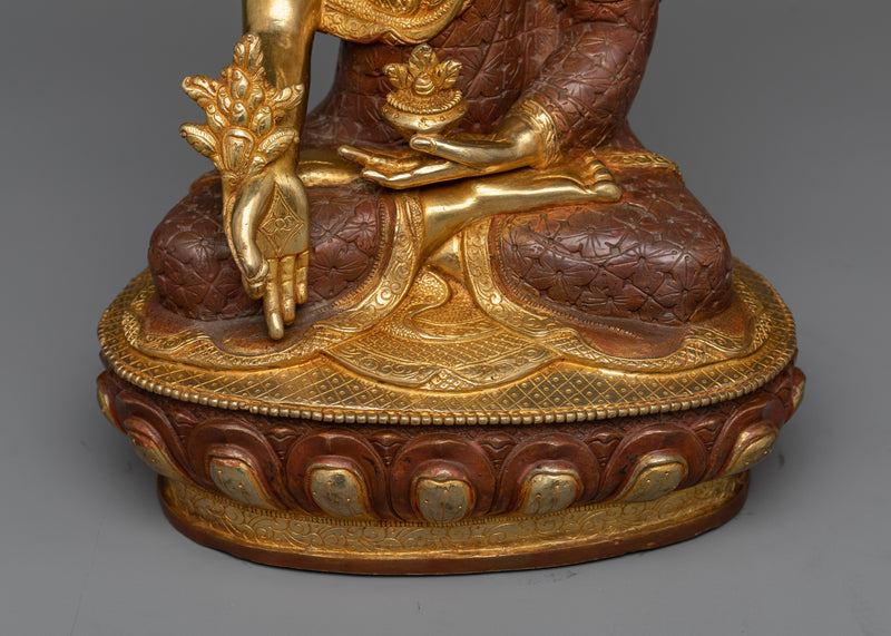 Bhaisajyaguru Buddha Statuette | 24K Gold Gilded Medicine Buddha