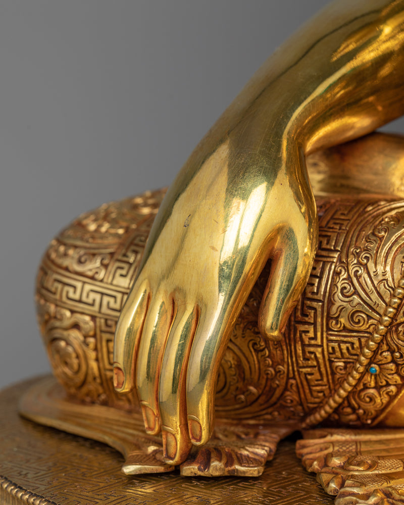 Life-Sized Buddha Shakyamuni Statue | 24K Gold and Gemstone Embellishments