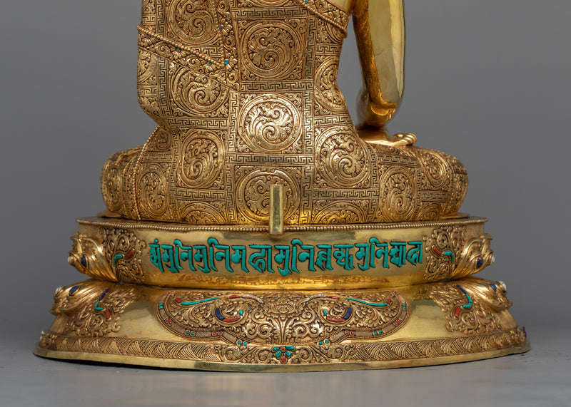 Life-Sized Buddha Shakyamuni Statue | 24K Gold and Gemstone Embellishments