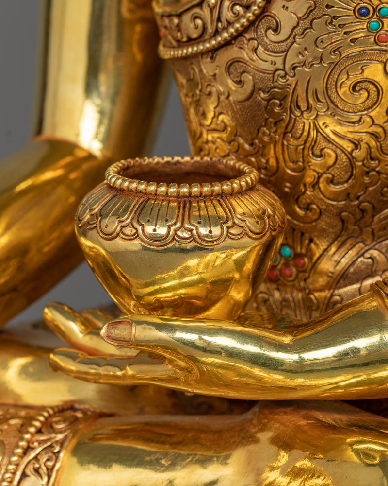 Shakyamuni Buddha Golden Statue | Triple-Layered 24K Gold Luxuriance