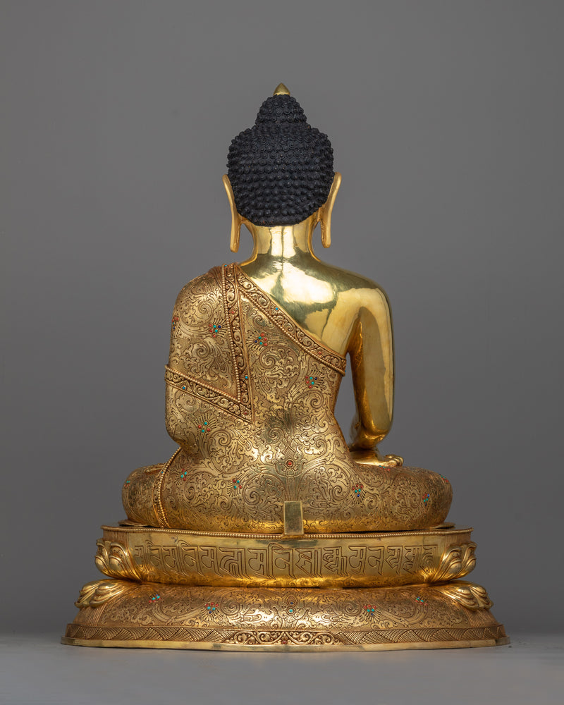 Shakyamuni Buddha Golden Statue | Triple-Layered 24K Gold Luxuriance