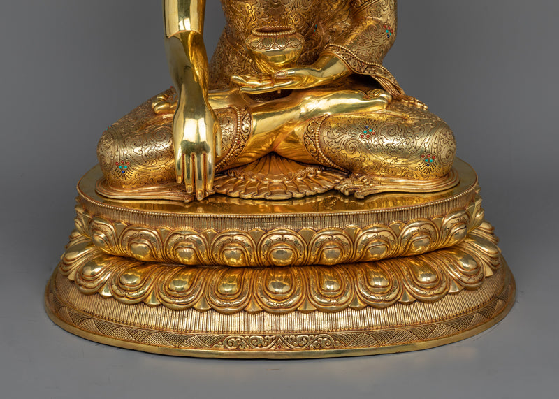 Shakyamuni Buddha Golden Statue | Triple-Layered 24K Gold Luxuriance