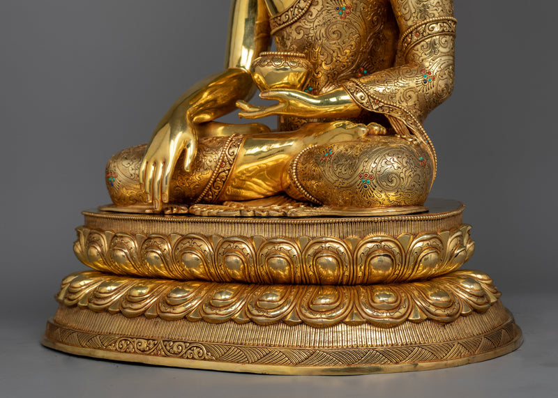 Shakyamuni Buddha Golden Statue | Triple-Layered 24K Gold Luxuriance