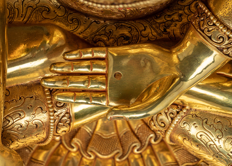 Shakyamuni Buddha Golden Statue | Triple-Layered 24K Gold Luxuriance